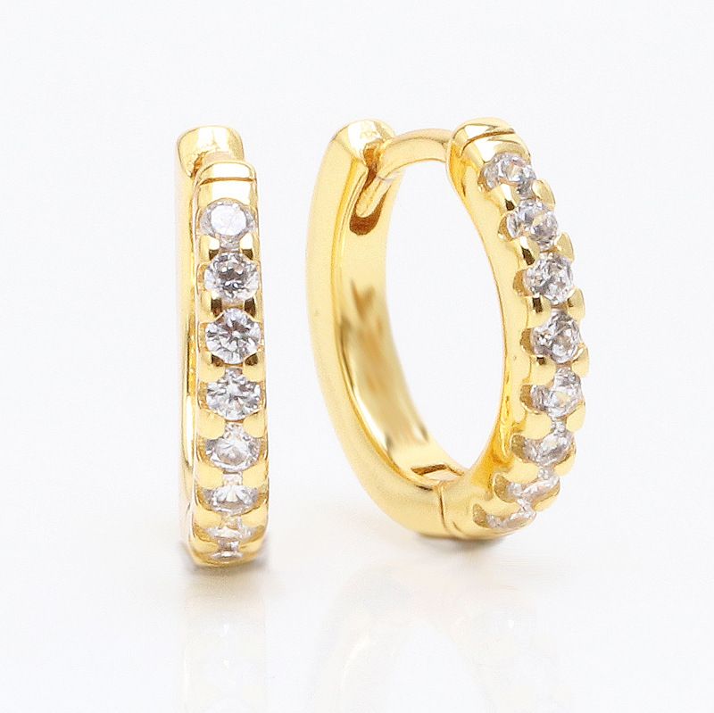 Damenschmuck Vergoldete funkelnde Hug-Ohrringe Modisches Nischendesign Kreis High-End-Ohrringe_voghion.com