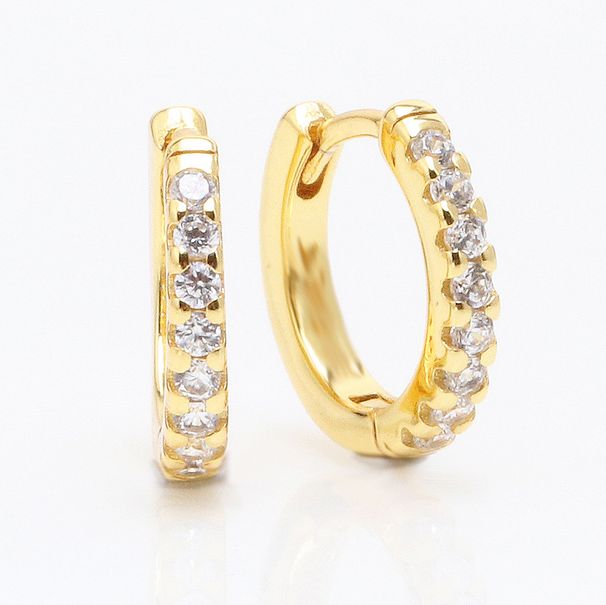 Damenschmuck Vergoldete funkelnde Hug-Ohrringe Modisches Nischendesign Kreis High-End-Ohrringe_voghion.com