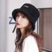 Hat girl autumn and winter  literature and art small fresh fisherman hat ins trend letter embroidery lamb wool basin hat_voghion.com