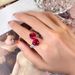 Anel de diamante vermelho-sangue de alta qualidade, requintado e artesanal, design de nicho, temperamento versátil_voghion.com