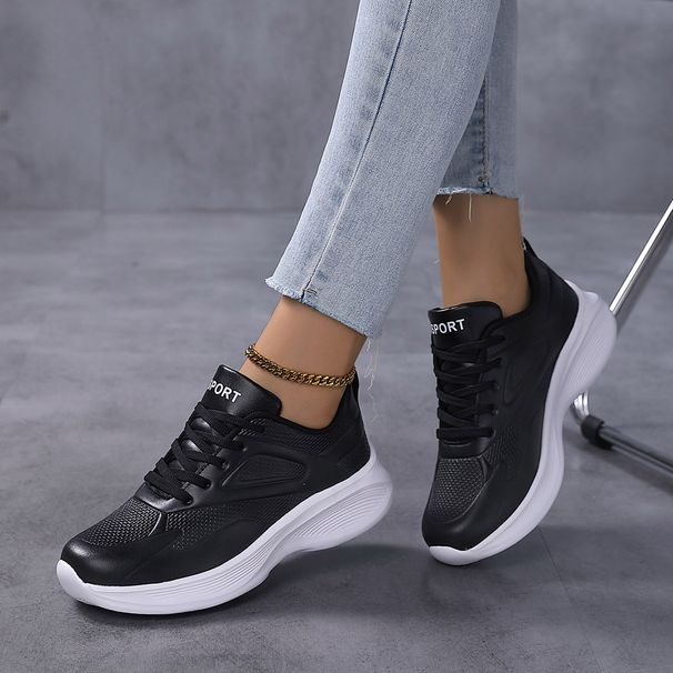 Γυναικεία Παπούτσια Δερμάτινα αθλητικά παπούτσια Ολόμαυρα, casual παπούτσια γυμναστικής Ελαφριά παπούτσια εργασίας Παπούτσια τρεξίματος Γυναικεία αδιάβροχα, ανθεκτικά στη βρωμιά παπούτσια για κύματα_voghion.com