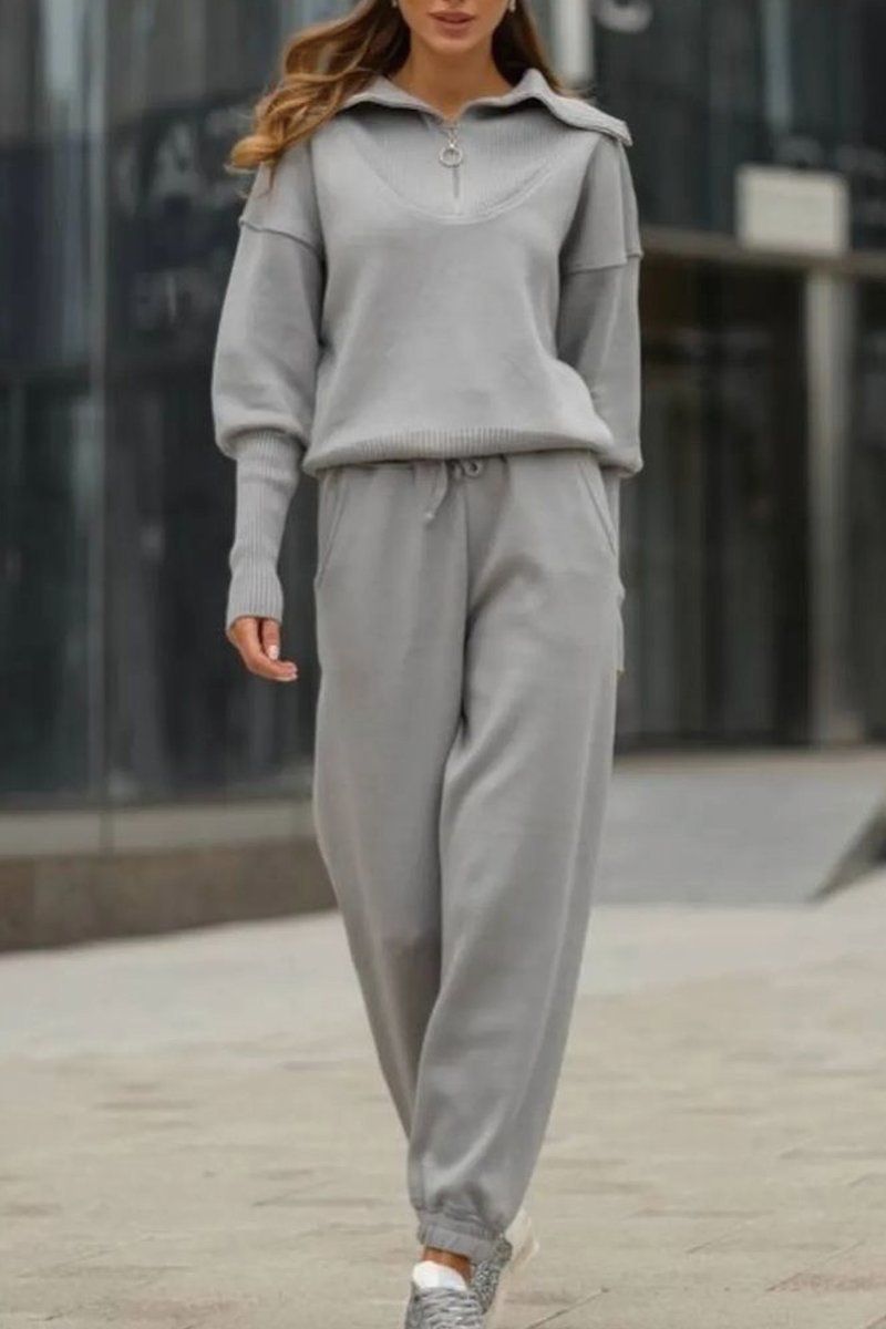 Vêtements pour femmes automne et hiver tempérament loisirs pull deux pièces costume_voghion.com