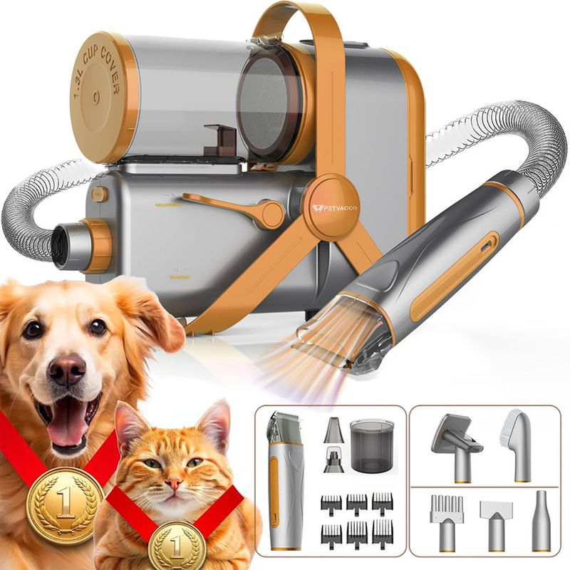 PETVACCO Pet Grooming Vacuum Hair Dryer &amp; Nail Grinder Kit_voghion.com
