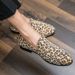 Suitable For All Seasons Hair Stylist Loafers Men British Style Personality Trend Leopard Print Slip-On Lazy Nightclub Height Increasing Casual_voghion.com