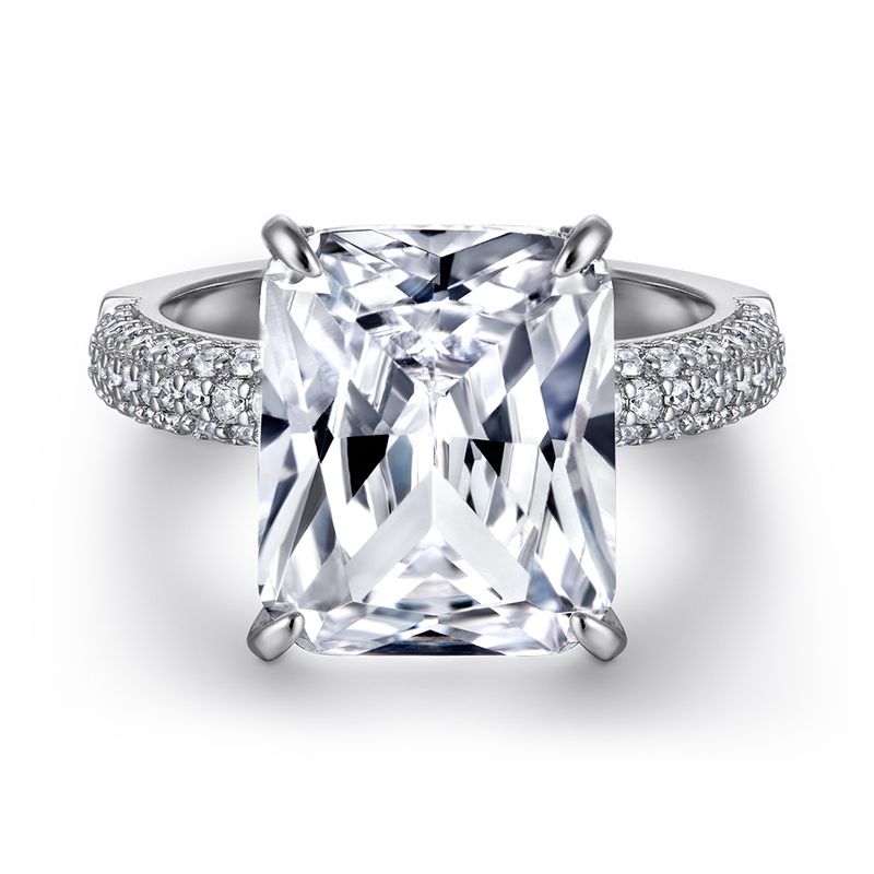 Tonglin New S Silver For Women Creative Square Diamond Super Shiny Zircon Proposal Ring Jewelry_voghion.com