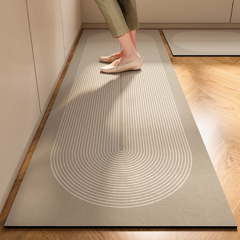 Modern Washable Absorbent Floor Mats For Home Use, Simple Lines And Dirt Resistant Floor Mats, Long Grey Strips And Non Slip Kitchen Floor Mats_voghion.com