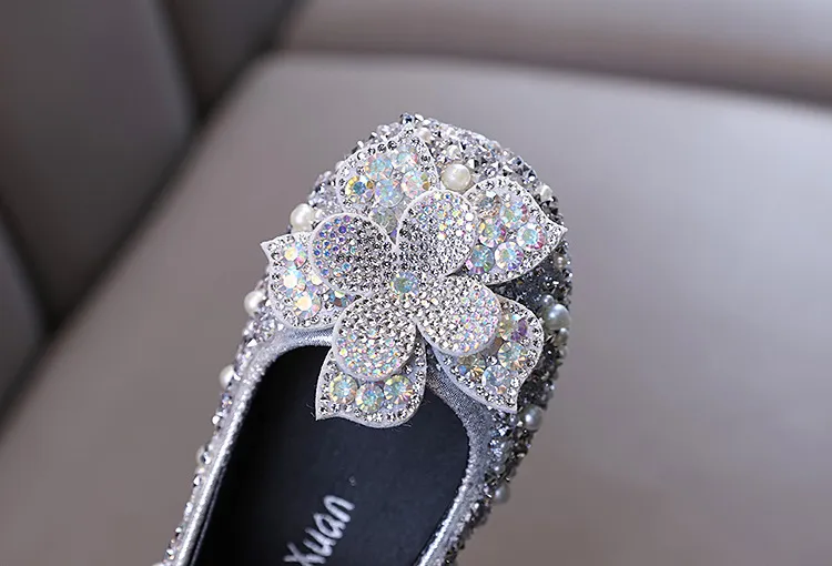 Dziewczynka Dziewczynka Księżniczka Diament Pojedyncze Buty Buty do Tańca Pokazowego_voghion.com