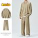 Herrenbekleidung Herren-Freizeitsportanzug Sweatshirt gerade Jogginghose Herren locker schlicht einfarbig Herrenbekleidung zweiteiliger Anzug_voghion.com