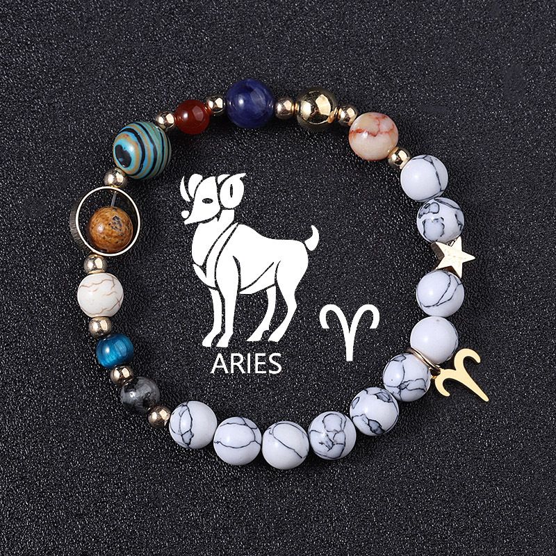 Twelve Constellations Fashion Eight Planets Bead Element Combination Bracelet_voghion.com