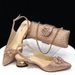 Women Shoe Bag Set Shoe And Set Combination Low Heel Pointed Toe Women S Sandals With Small Square Bag_voghion.com