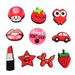 Red Series Cute Cartoon Shoes Flower Decoration Buckle Soft Glue DIY Fun Garden Shoe Accessories_voghion.com