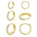 Brass Real Gold Plating Hot Selling Simple Zircon Inlaid Fashion Women's Circle Stud Earrings Set_voghion.com