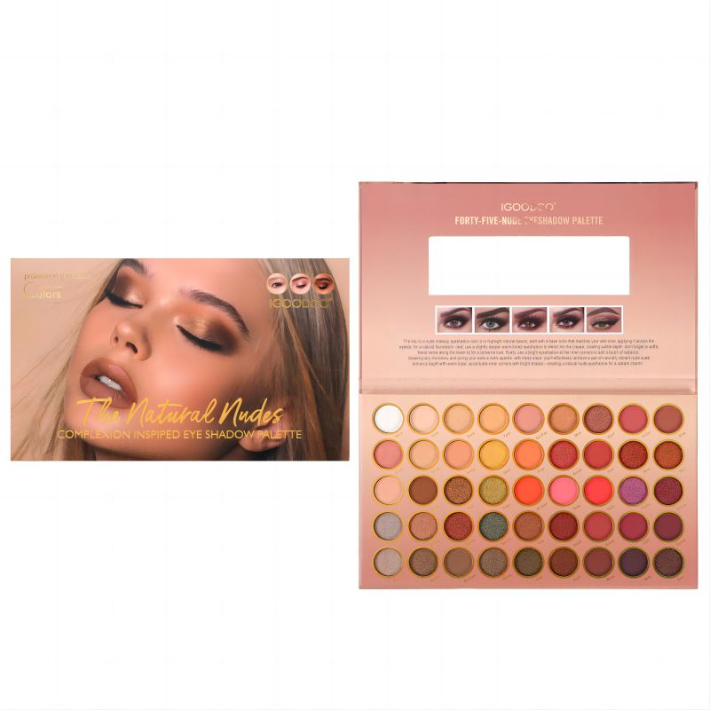 IGOODCO Neuankömmling 45 Farben Western Style Erdton Lidschattenpalette | Matt schimmerndes Make-up-Set | Hochpigmentiert, langanhaltend_voghion.com