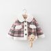 Jachetă nouă de iarnă pentru fete, cusături în carouri și rever îngroșat din catifea, 2021, cu pandantiv tip ursuleț 1285_voghion.com