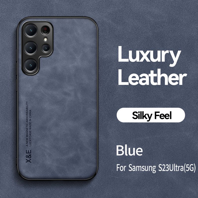 For Samsung Galaxy S23 Ultra S22 Plus S21 S20 FE S10 S9 Case Magnetic Sheepskin Luxury Leather Cover_voghion.com