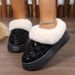New platform casual slip-on snow boots warm low-top furry boots_voghion.com
