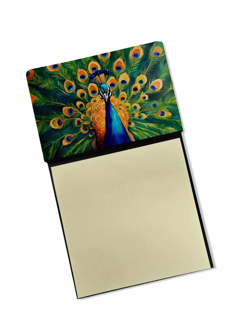 NEW Peacock Sticky Note Holder Refillable Dispenser Self-Sticky Note Pads, Memo Pads Blank Desk Accessories_voghion.com