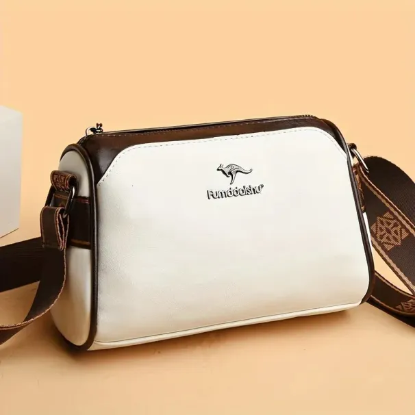 Retro Double Sided Leather Womens Crossbody Water-Resistant Pillow Shaped Shoulder Bag With Adjustable Strap Zipper_voghion.com