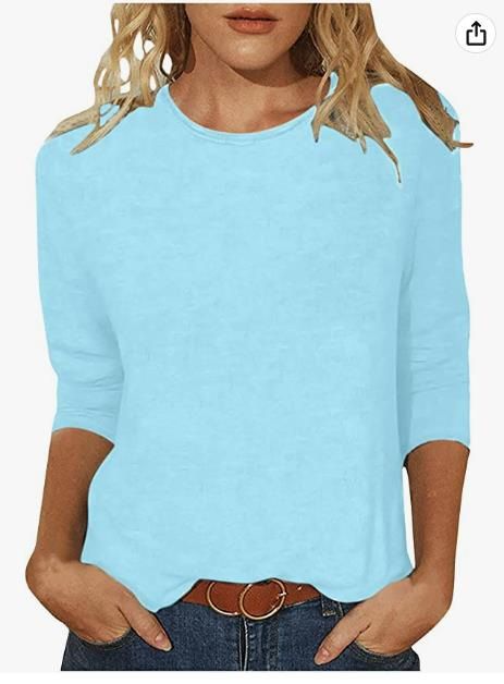 Women’s Casual Printed Blouse – Flowy 3/4 Sleeve Tunic Top (40+ Colors, Polyester Blend, Slim Fit & Breathable For Spring/Summer)_voghion.com