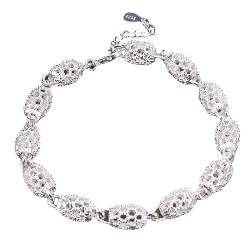 Sterling VENUS  Sier Lantern Hollow Flower Group Bracelet Female Fashion Personality Simple Jewelry Gift W_voghion.com
