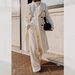Women's Oversized Wool-Blend Trench Coat – Long Sleeve, Double-Breasted, Plus Size (White/Khaki, Polyester, Workwear Essential, Fall & Winter)_voghion.com