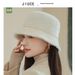 New Autumn And Winter Style Small Fragrant Pearl Mink Fur Flat Top Fisherman Hat With Feminine Temperament Warm Basin Hat Bucket Hat_voghion.com