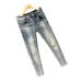 Broken Hole Jeans Men's Trend 2023 Summer Slim Fit, Small Feet, Stylish And Versatile Casual Cropped Pants Belt_voghion.com