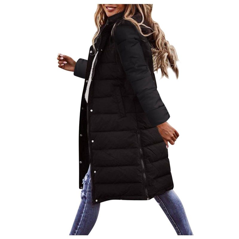 Women's Clothing 2024 new women's cotton jacket women's cotton jacket mid length casual hooded cotton jacket women's jacket_voghion.com