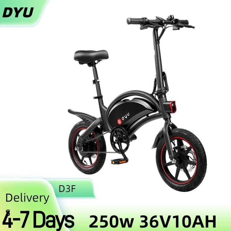 Vélo électrique DYU D3F pour adultes, vélo électrique pliable de 14 pouces, vélo électrique de ville avec moteur de 250 W et batterie lithium-ion 36 V 10 Ah_voghion.com