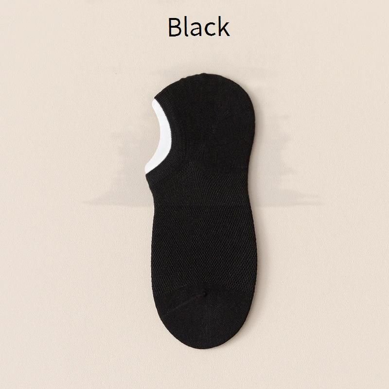 Calcetines de hombre sin costuras, de verano, de malla fina, invisibles, transpirables, deportivos, de algodón, de color liso y absorbentes del sudor._voghion.com