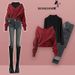 Women's Clothing Knitted Sweater Bottoming Shirt Slim Jeans Stylish Spring Outfit Set 2024 Knit Sweater Slimming Jeans Three-Piece Coordinated Look_voghion.com