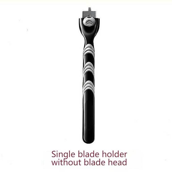 Premium Stainless Steel 3-Blade Razor Refills & Handle – Classic Shaving Kit For Men (4-Pack, Matte Black)_voghion.com
