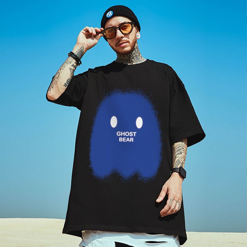 C&JOversize Kurzarm Herren Loose Fit Oversize Hip Hop 2023 Sommer Fat Couple T-Shirt Halbarm Mode_voghion.com