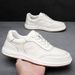 TerraStride Top Layer Cowhide Genuine Leather Men's Sneakers 2025 Spring And Autumn New Casual Breathable White Shoes For Men_voghion.com