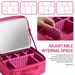 Handheld bag with LED light, tri color charging makeup bag, partition, touch up mirror, portable handheld_voghion.com
