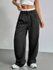 Women's Clothing Spring And Summer New High Waist Splicing Simple Drape Straight Straight Trousers_voghion.com