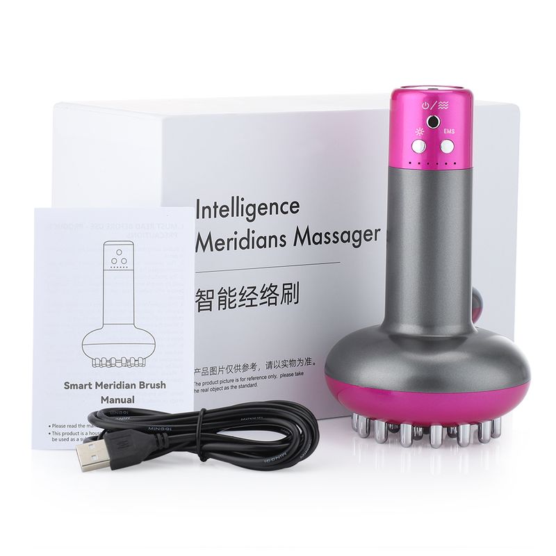Electric Lymphatic Drainage hine Meridian Body Massage Brush Microcurrent Anti Cellulite Guasha Physiotherapy Apparatus2023_voghion.com