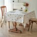 Waterproof & Stain-Resistant Cotton Linen Tablecloth – Boho Chic Embroidery, Vintage Floral Design For Dining Table, Desk, Coffee Shop_voghion.com