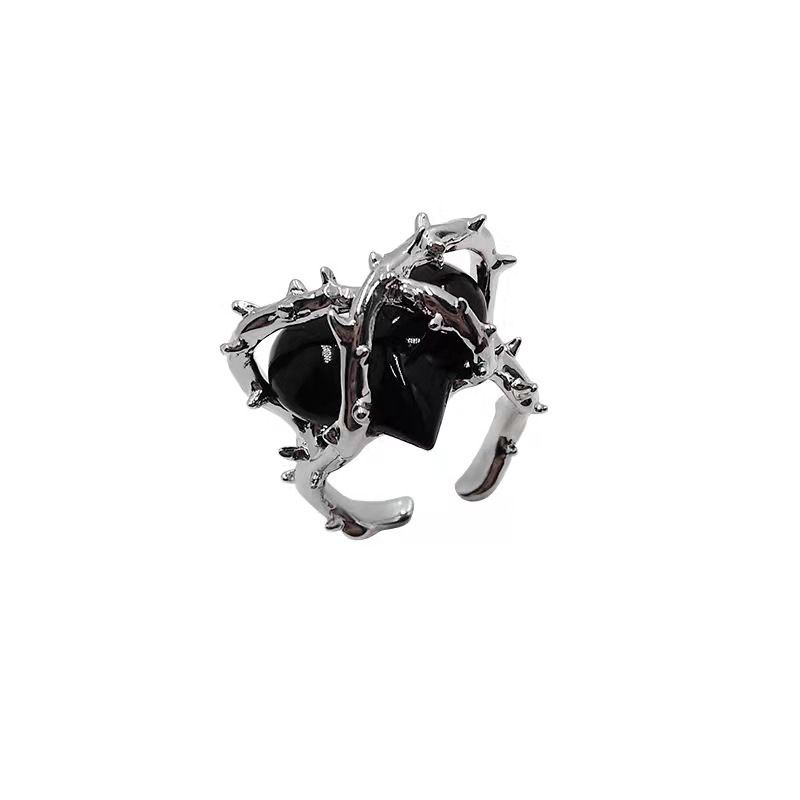 Anello aperto regolabile in stile scuro, fatto a mano, per uomo, stile Ins, Nicchia unica_voghion.com