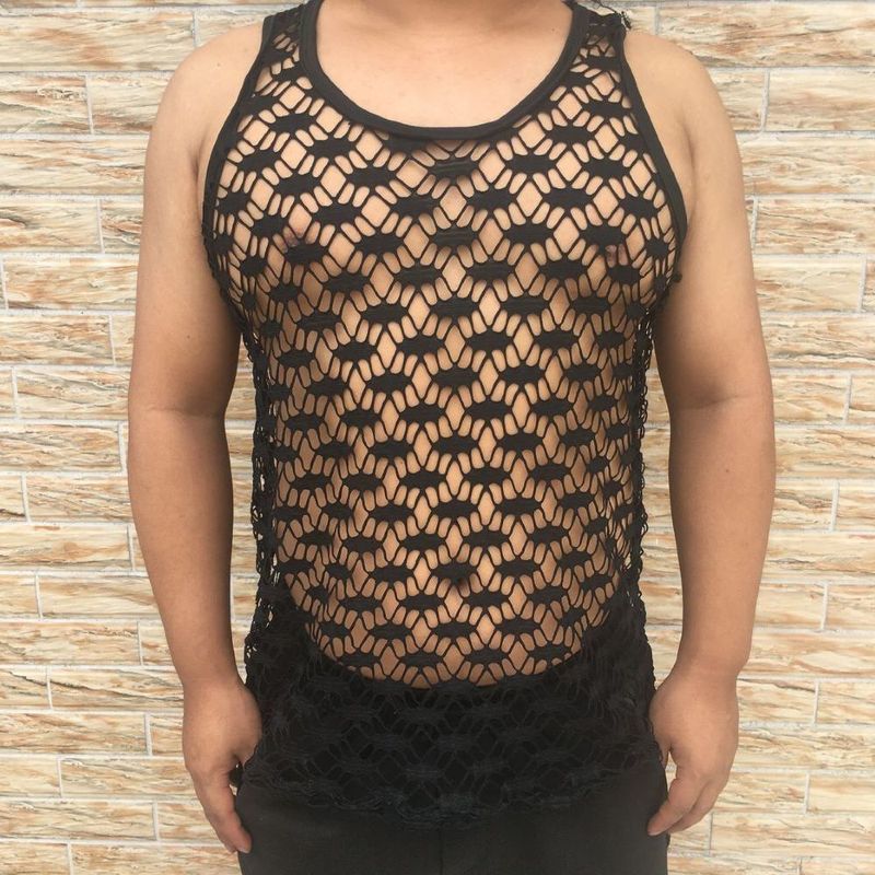 Herenkleding stretch plus size paardenclip heren casual hol sexy vest heren spier heren veelzijdig vest_voghion.com