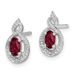 Sterling Silver Rhodium-plated Created Ruby & Diam. Earrings_voghion.com