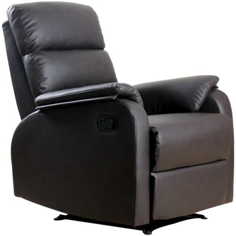 HOMCOM Fernsehsessel Verstellbar Ergonomisch Liegesessel Couch-Sessel Kunstleder Braun 75x92x99cm Idéal pour la maison et le bureau à domicile_voghion.com