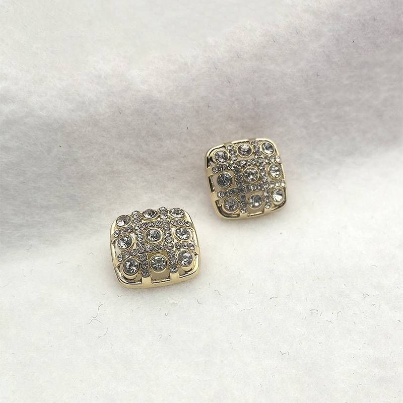 6-10pcsSmall Size Light Gold Button, Set With Diamonds, Suitable For Shirts, Coats, Trousers._voghion.com