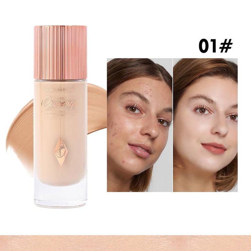 DAWANG ROSE Concealer Contour Foundation - Waterproof, Long-Lasting, Moisturizing & Oil-Control Formula, Non-Caking Makeup Base_voghion.com
