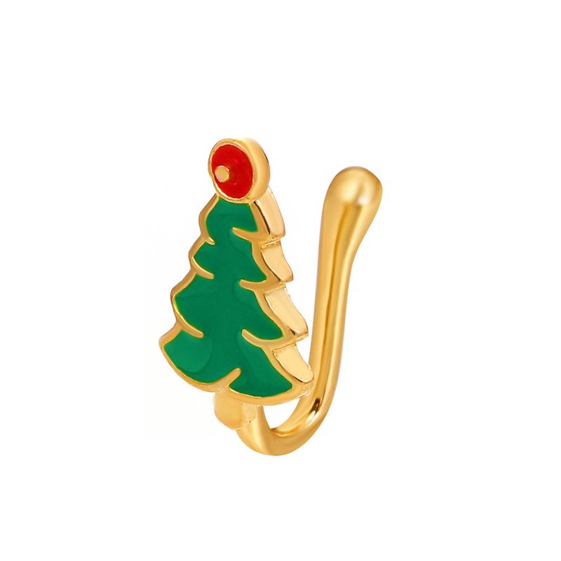 African perforation-free  nose ring Christmas series oil dripping U-shaped nose nail nose clip  puncture jewelry_voghion.com
