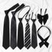 JK Black Tie For Women, Student Bow Tie, College Style Shirt, Men's Zipper No-Tie Shirt Accessory Wholesale_voghion.com