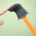 Long Handle Silicone Flat Toilet Brush with Shell Shape Holder Dead Corner Cleaning Punchless Bathroom Accesories Sets Tools_voghion.com