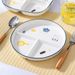 Modern Ceramic 3-Compartment Plate For Portion Control – Stylish Round & Square Divided Dish For Adults & Kids, Microwave Safe, Cartoon Design_voghion.com