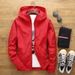 Solid Color Sports Spring Autumn Hooded Windbreaker Plus Size Jacket Running Windproof Top Men_voghion.com