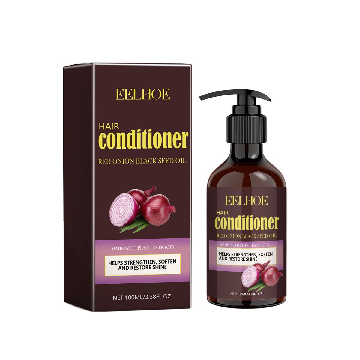 EELHOE Red Onion Black Seed Oil Nourishing Dry Fury Tail Smooth, Bright, and Fragrant Hair Conditioner_voghion.com